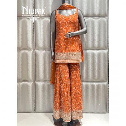 Orange Georgette Garara Suit