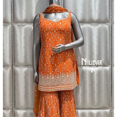Orange Georgette Garara Suit