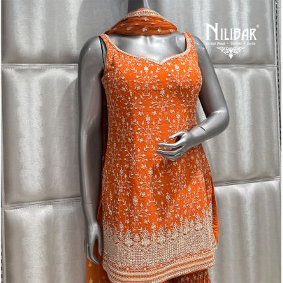 Orange Georgette Garara Suit