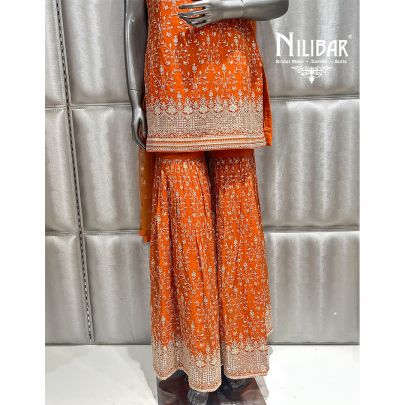 Orange Georgette Garara Suit