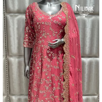Onion Pink Georgette Anarkali Suit