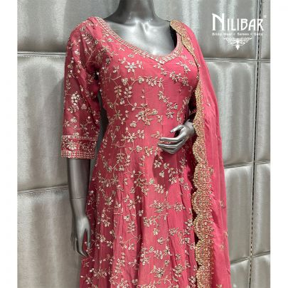 Onion Pink Georgette Anarkali Suit