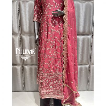 Onion Pink Georgette Anarkali Suit