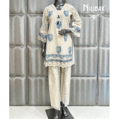 Off White Cotton Co-ord Set