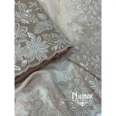 Beige Cotton Unstitched Suit
