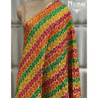 Gold Beige Phulkari Dupatta