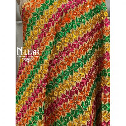 Gold Beige Phulkari Dupatta