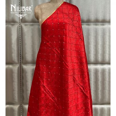 Bright Red Phulkari Dupatta