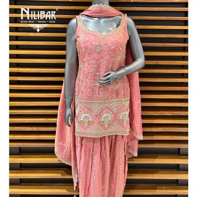 Bubblegum Pink Silk Salwar Suit Set