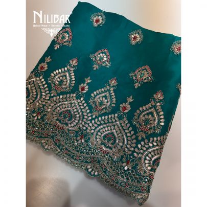 Sea Green Organza stunning unstitched embroidered suit