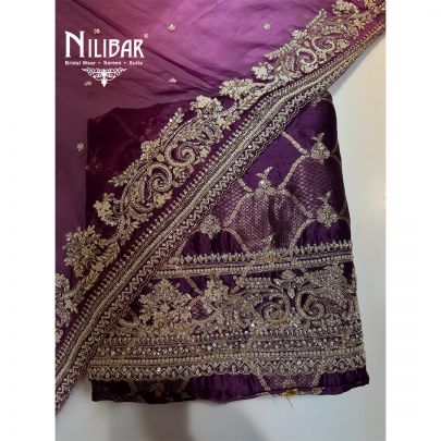 Purple Crepe stunning unstitched embroidered suit
