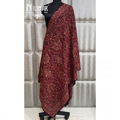 Mehroon Georgette Dupatta