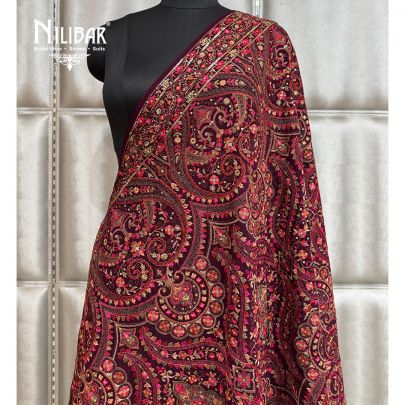 Mehroon Georgette Dupatta