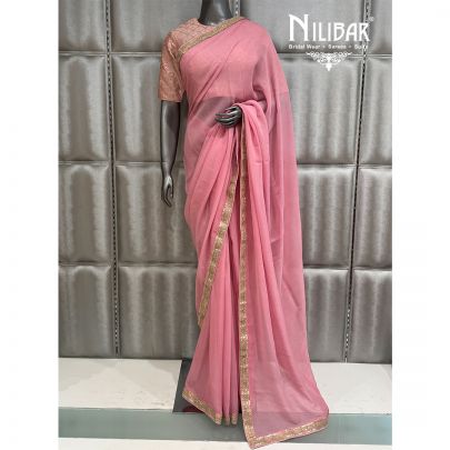 Blush Pink Georgette Saree