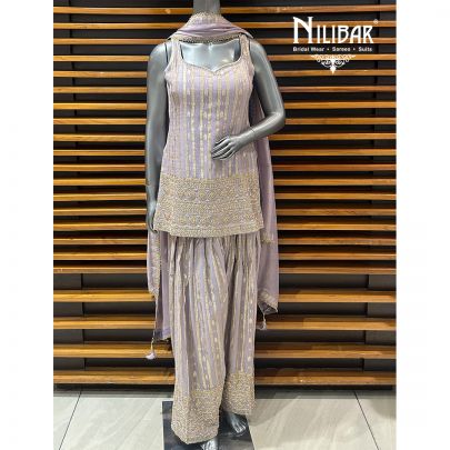 Lilac Georgette Salwar Suit