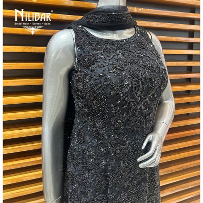 Black Net Palazzo Suit