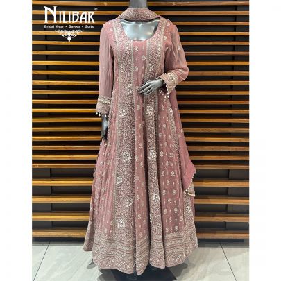 Pink Georgette Anarkali Suit