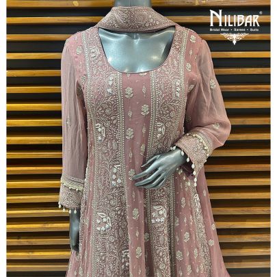 Pink Georgette Anarkali Suit