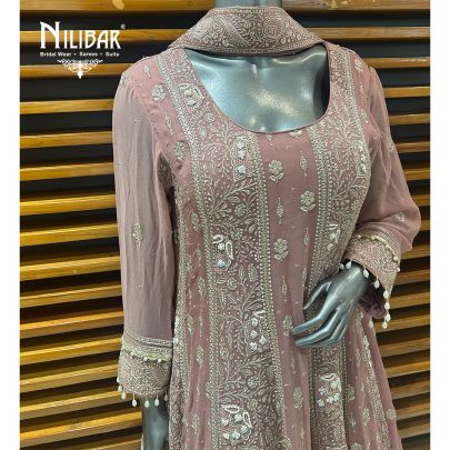 Pink Georgette Anarkali Suit