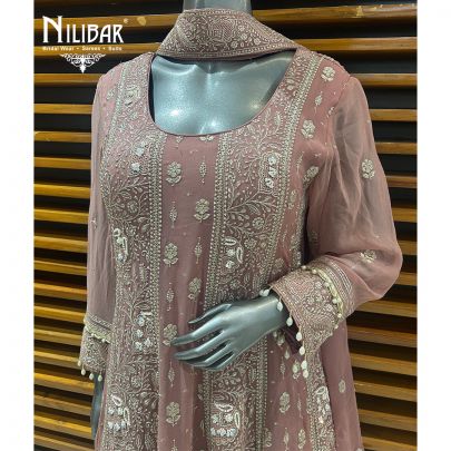 Pink Georgette Anarkali Suit