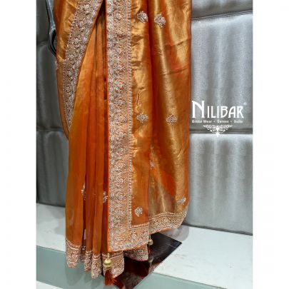 Orange Tissue Saree