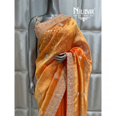 Orange Tissue Saree