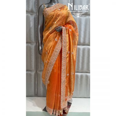 Orange Tissue Saree