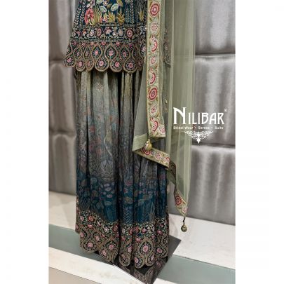 Pista Green Silk Pant Suit