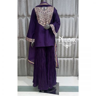 Purple Mulmul Pant Suit