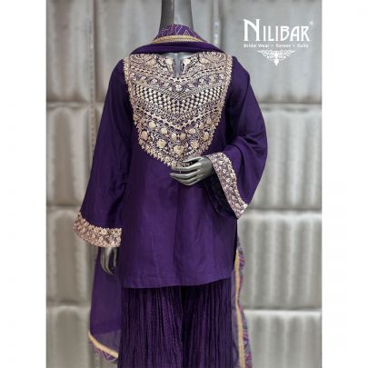 Purple Mulmul Pant Suit