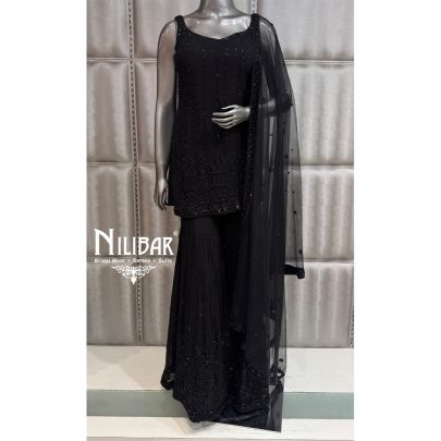 Black Georgette Sharara Suit