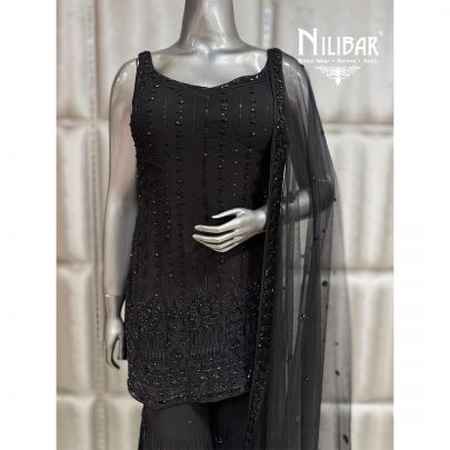 Black Georgette Sharara Suit
