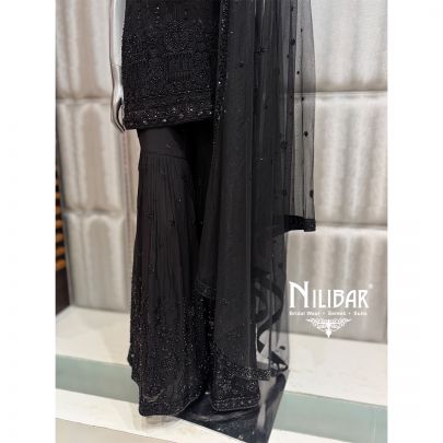Black Georgette Sharara Suit