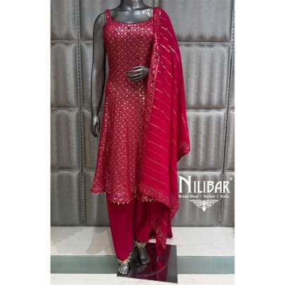 Hot Pink Georgette Suit