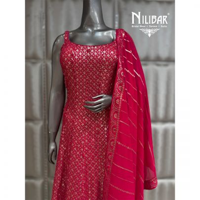 Hot Pink Georgette Suit