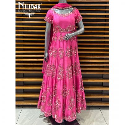 Pink Silk Anarkali Suit
