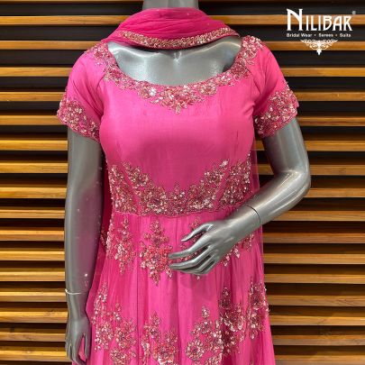 Pink Silk Anarkali Suit