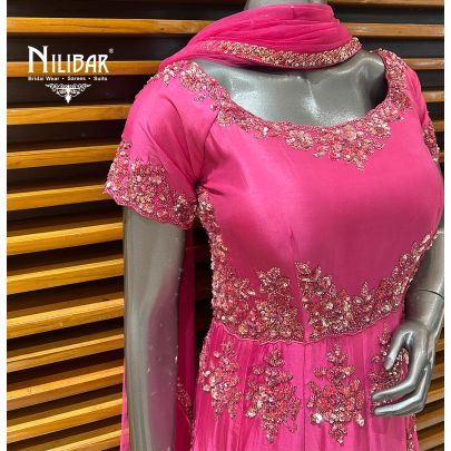 Pink Silk Anarkali Suit