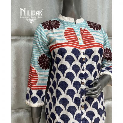 Off White Cotton Multicolor Print Co-ord Set