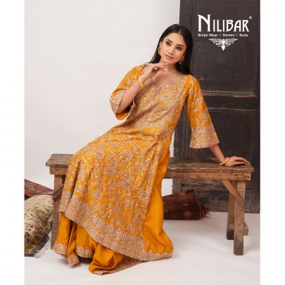 Mustard Yellow Silk Anarkali Suit