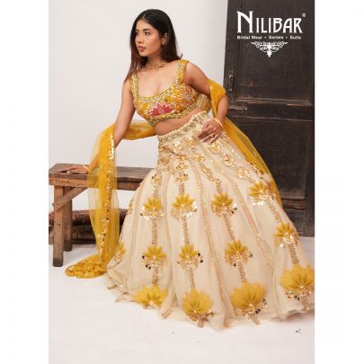 Yellow Net Lehenga