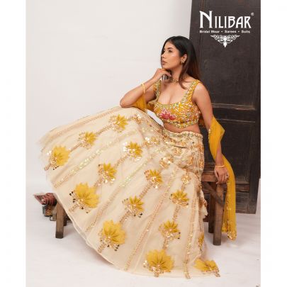 Yellow Net Lehenga