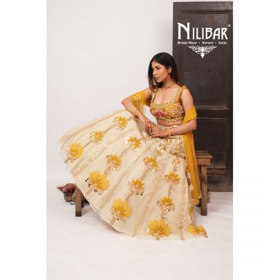 Yellow Net Lehenga