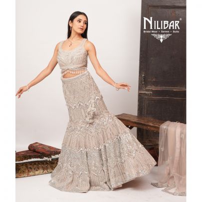 Pale Pink Net Lehenga