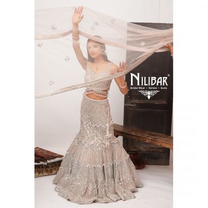 Pale Pink Net Lehenga