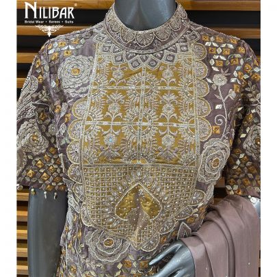 Heather Purple Silk Palazzo Suit