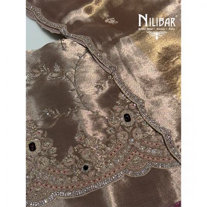 Rose Gold Lamé Tissue Unstitched Suit