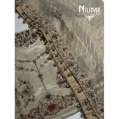 Ivory Lamé Silk Unstitched Suit