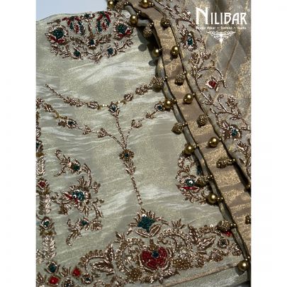 Ivory Lamé Silk Unstitched Suit