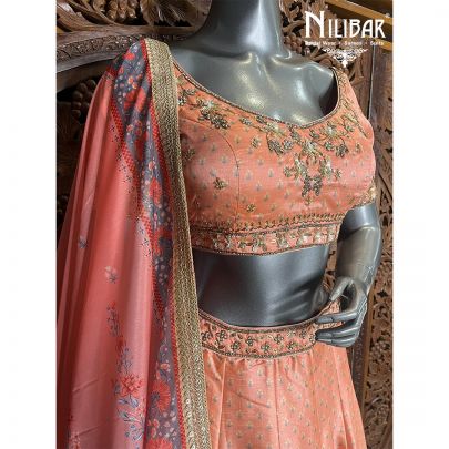 Orange Silk Lehenga